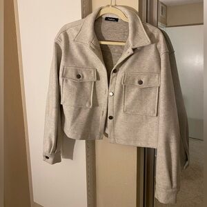 Cropped Polyester Fashion Coat